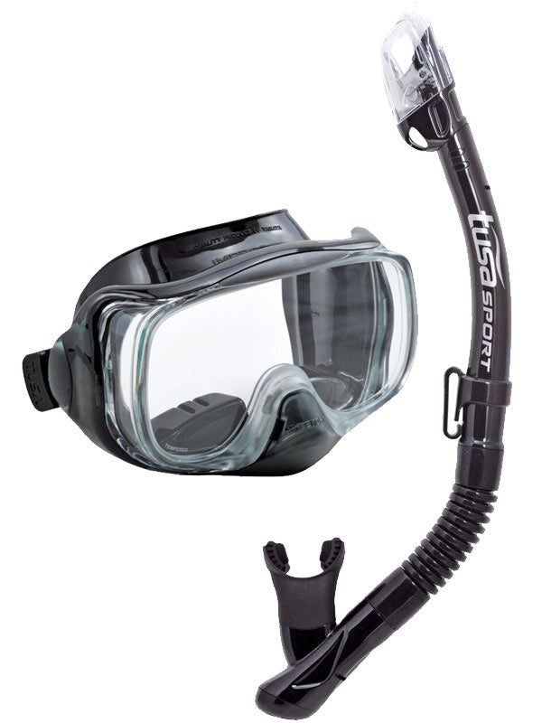 TUSA diving set mask IMPREX 3D snorkel DRY VALVE UC3325 BK Color black