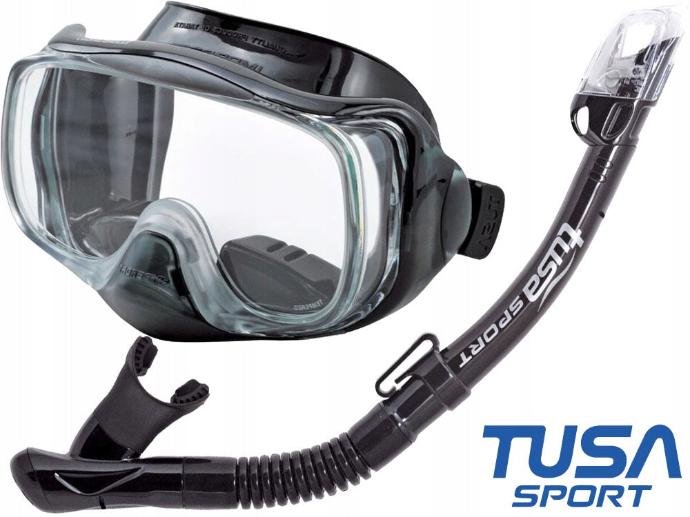 TUSA diving set mask IMPREX 3D snorkel DRY VALVE UC3325 BK