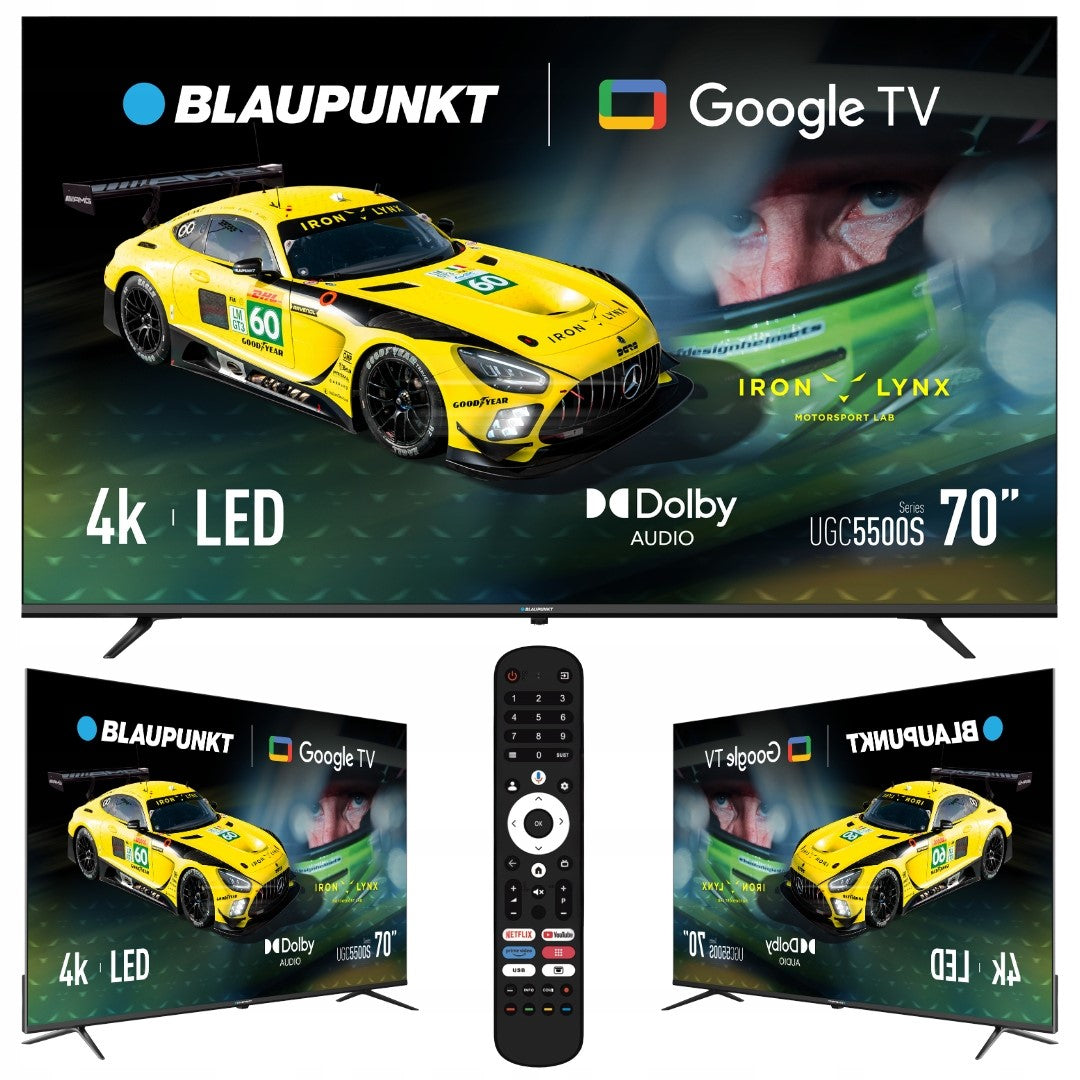 TV 70" Smart TV LED Blaupunkt 70UGC5500S Google TV 4K HDR Bluetooth