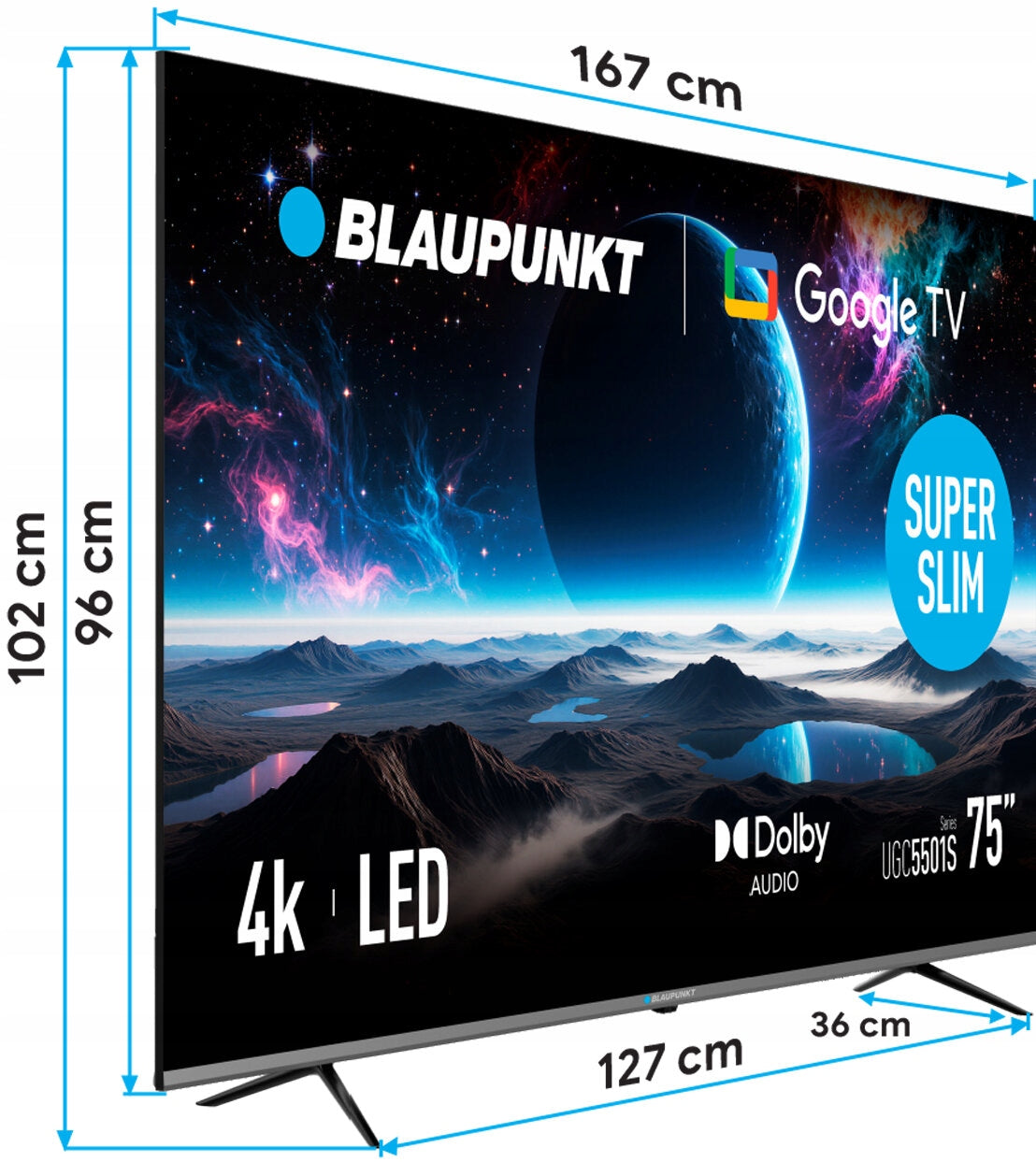 TV BLAUPUNKT 75UGC5501S 75" LED 4K Google TV Brand Blaupunkt