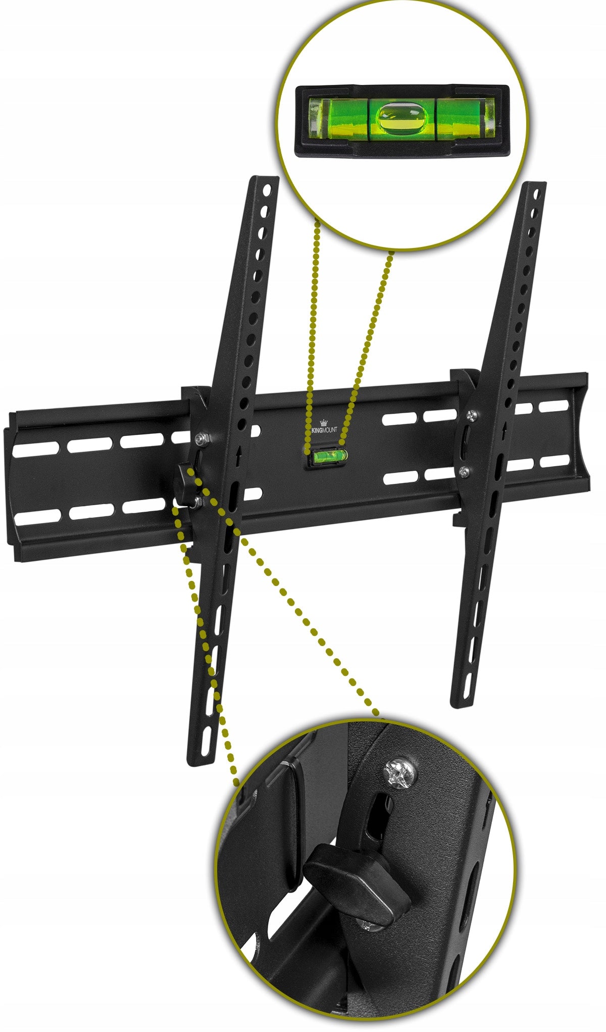 TV MOUNT TV HANGER LCD TILTING STRONG ADJUSTMENT 32-85 INCHES Manufacturer code Uchwyt mocny płaski hak 32-85 CALI