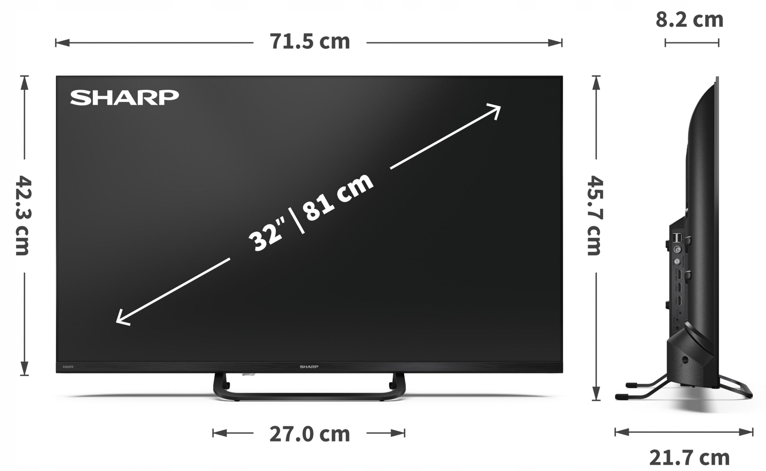 TV SHARP 32HF3865E 32" QLED Google TV HD format Full HD