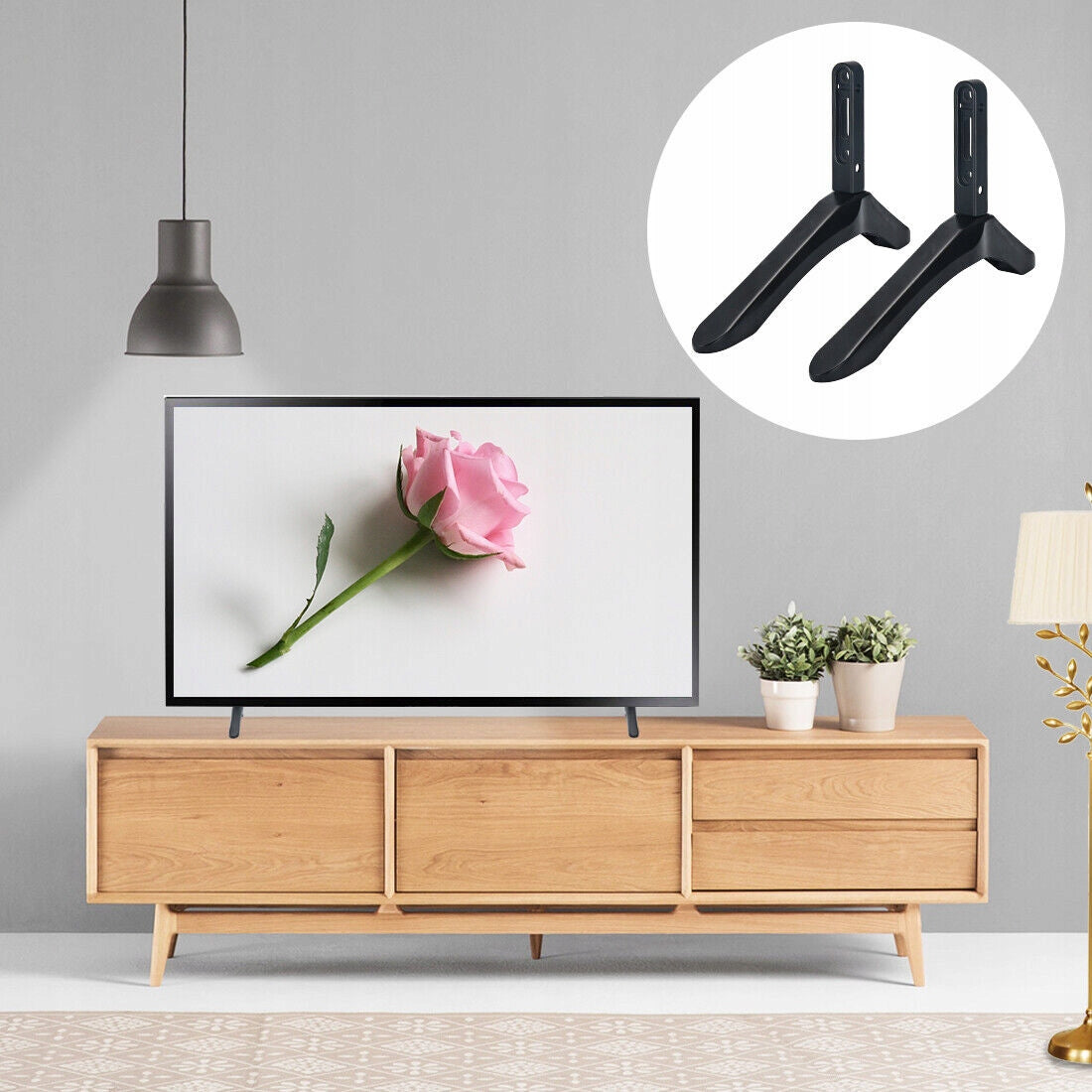 TV STAND HOLDER UNIVERSAL LEGS STAND Packaging status original