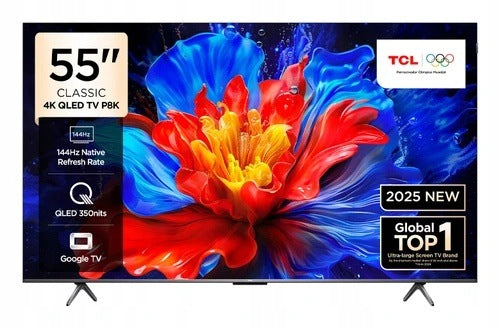 TV TCL 55" QLED 4K/55P8K Chromecast Beautiful Matrix New Series
