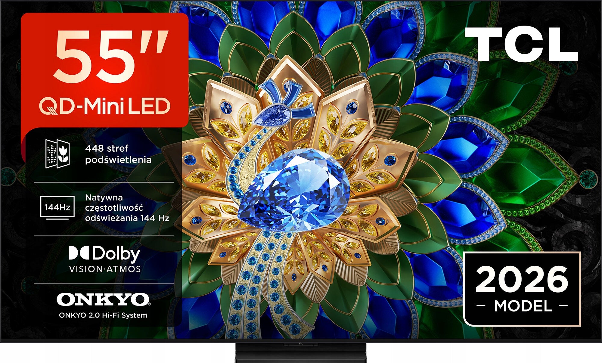 TV TCL 55A400U 55” QD-Mini LED 4K 144 Hz VRR Google TV Dolby Atmos Brand TCL