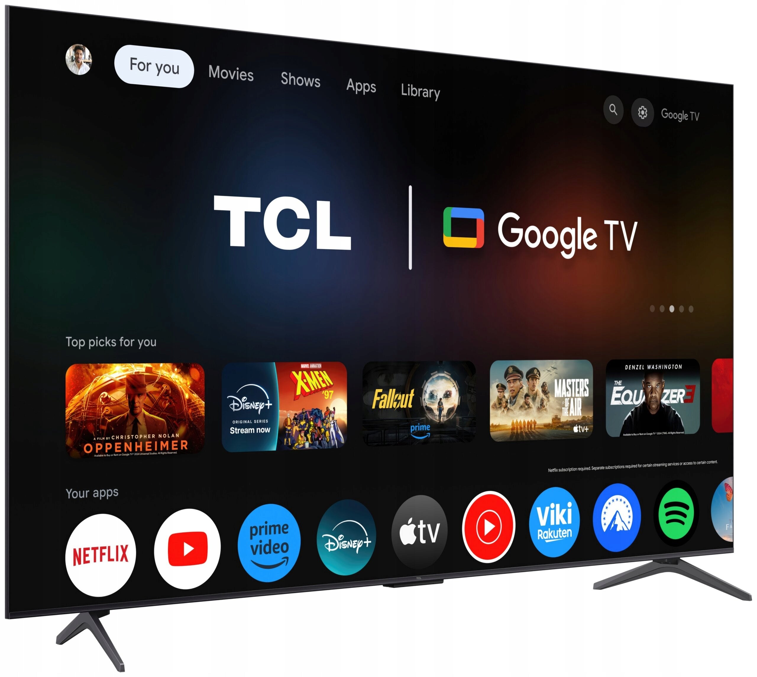 TV TCL 55C69K 55" QD-Mini LED 4K 144 Hz Google TV Dolby Atmos TV type LED