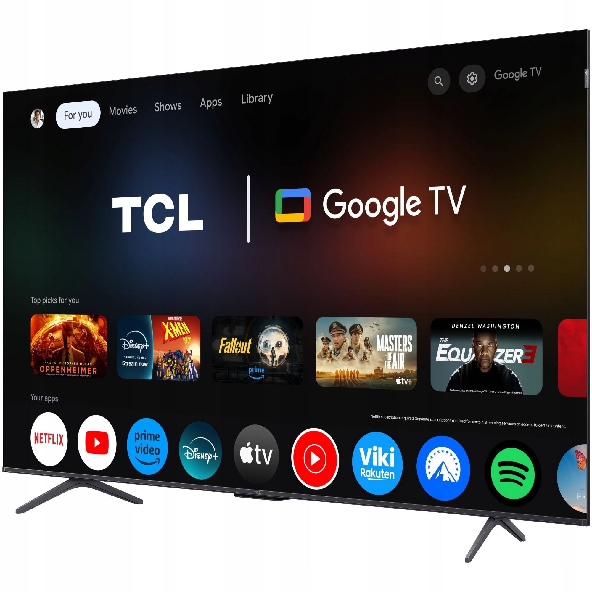 TV TCL 65P81K 65" QLED 4K UHD 144Hz Google TV DVB-T2 WiFi Brand TCL