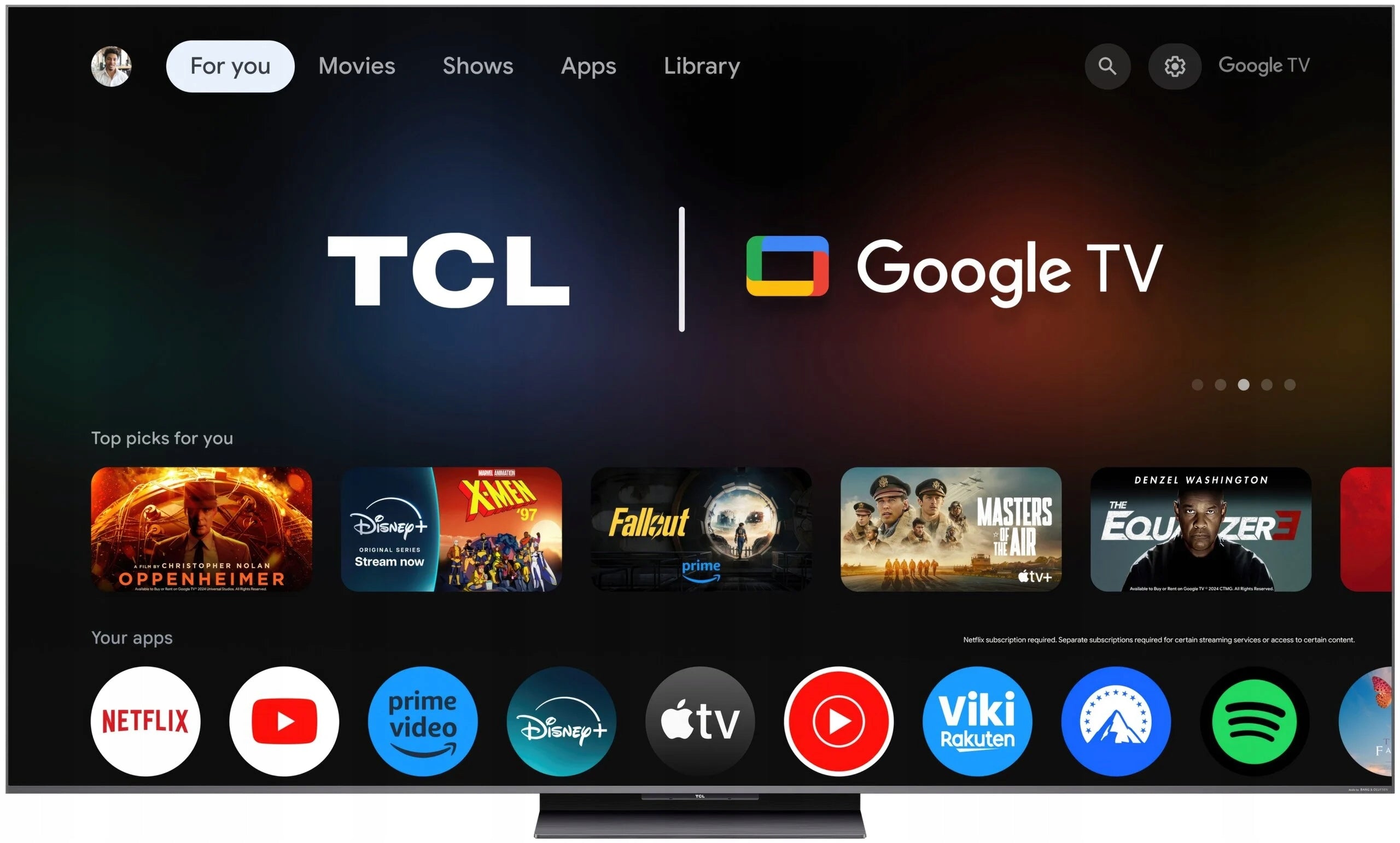 TV TCL 75C8K 75" QD-Mini LED 4K 144 Hz Google TV Dolby Atmos Manufacturer code 75C8K