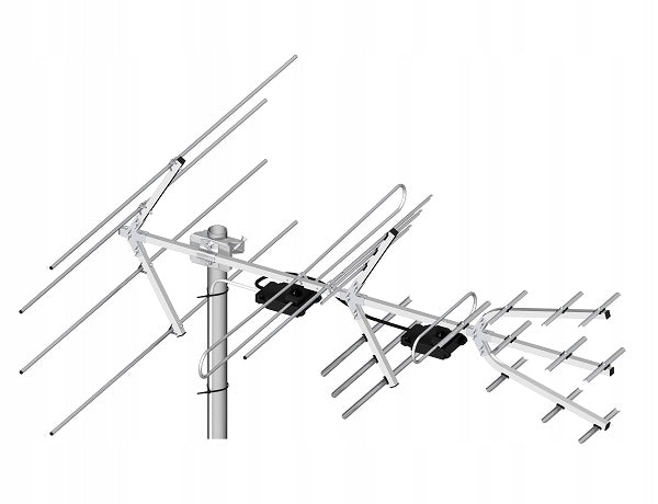 TV antenna UHF VHF Tri Digit Combo H/V DVB-T2 LNA-169 38dBi MUX-8 Dipol Brand Dipol