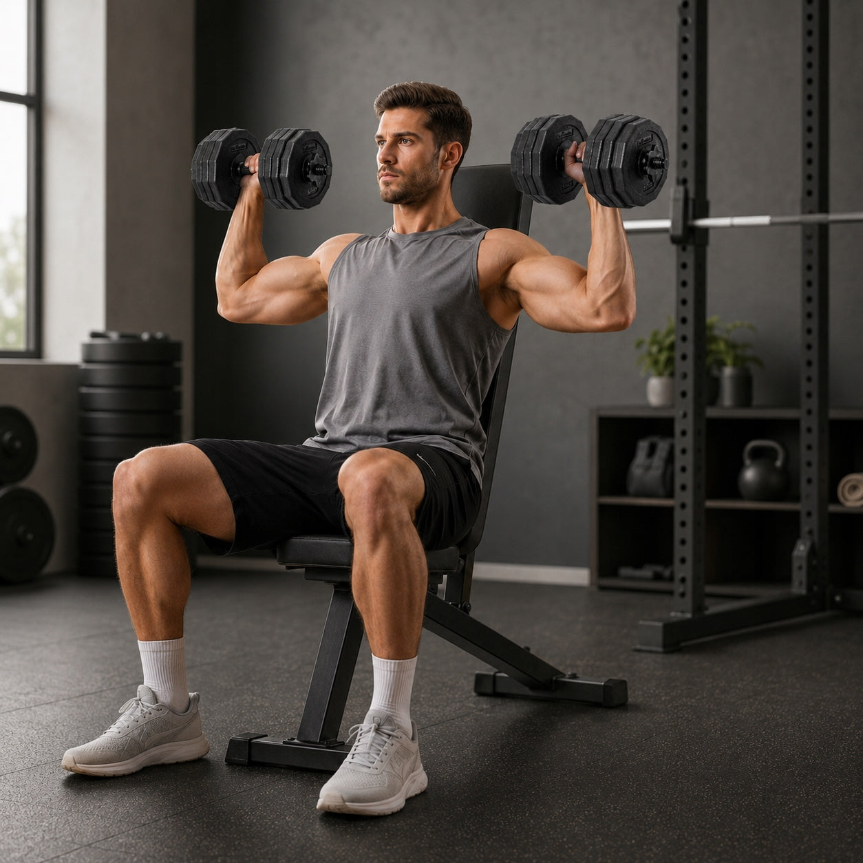 TWISTED BARBELL 2IN1 FOR DUMBBELL TRAINING 2X20 KG LOAD SET 40KG Model Sztanga skręcana 2w1 do treningu w domu siłowni