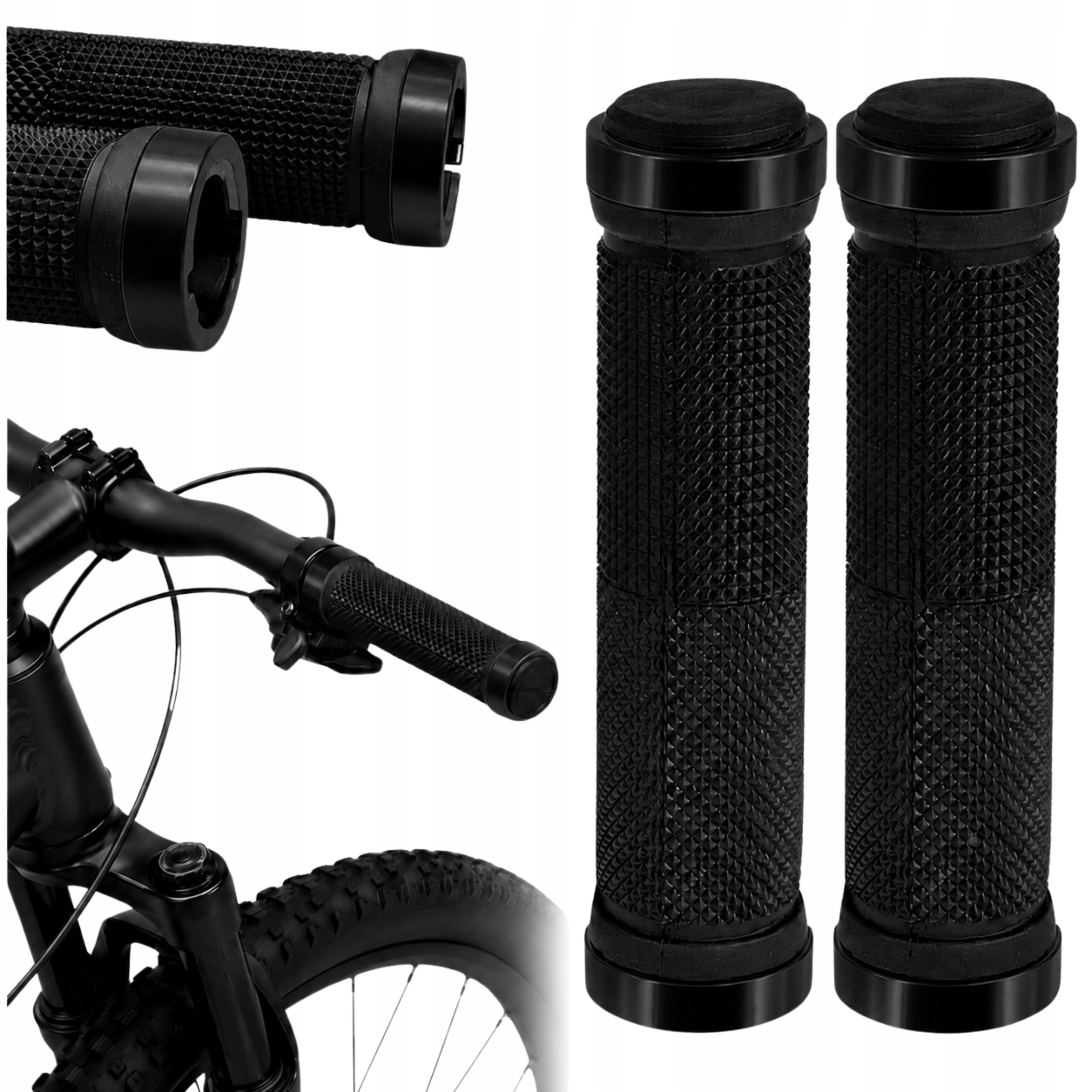 TWISTED HANDLEBAR GRIPS BICYCLE GRIPS BLACK NON-SLIP HANDLES