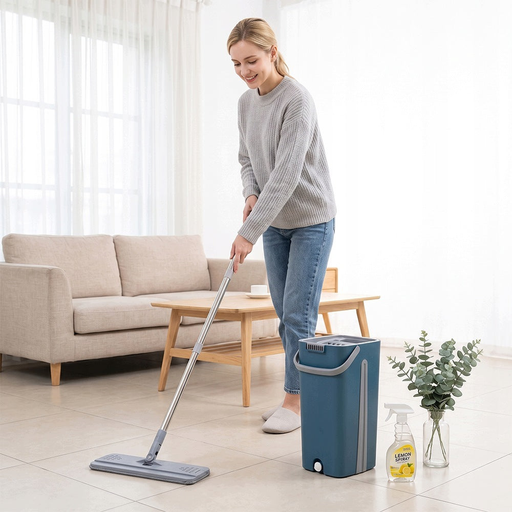 TWO-CHAMBER FLAT MOP SET SEPARATION OF DIRTY WATER + CARTRIDGES Brand no brand