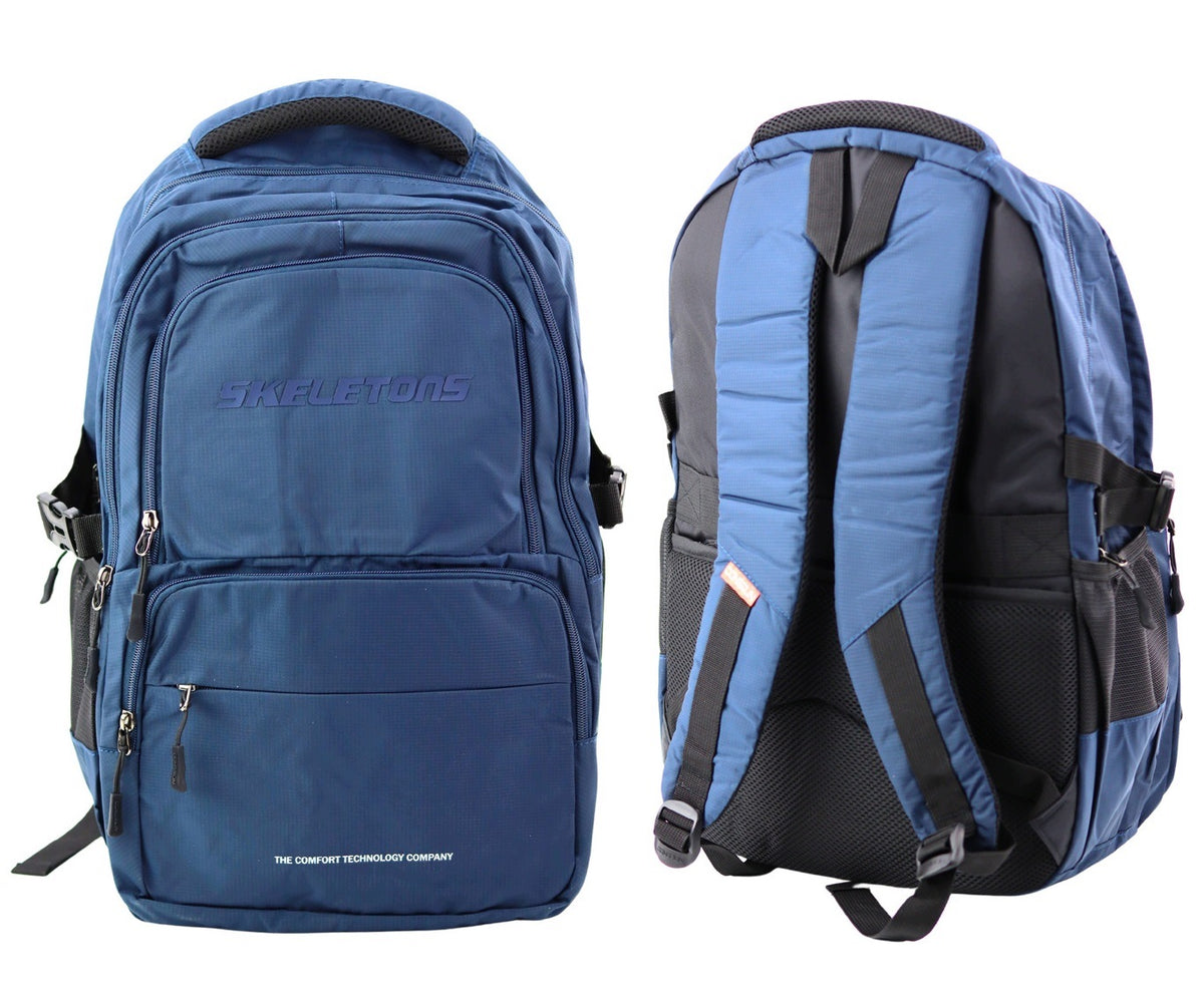 TWO-CHAMBER FUNCTIONAL LIGHT ROOMY SOLID CITY BACKPACK 35L NAVY BLUE