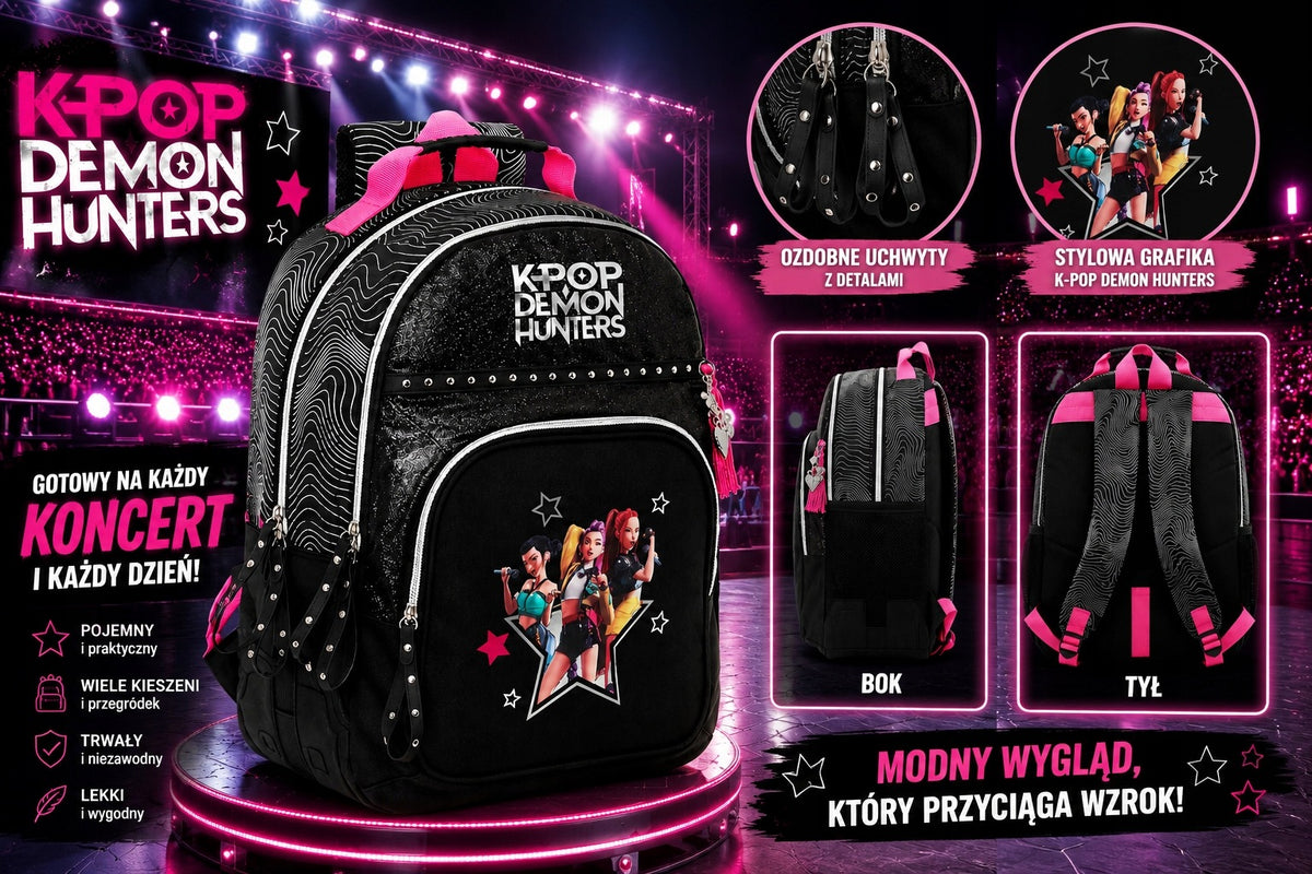 TWO-CHAMBER SCHOOL BACKPACK K-POP DEMON HUNTERS HUNTRIX Brand Safta