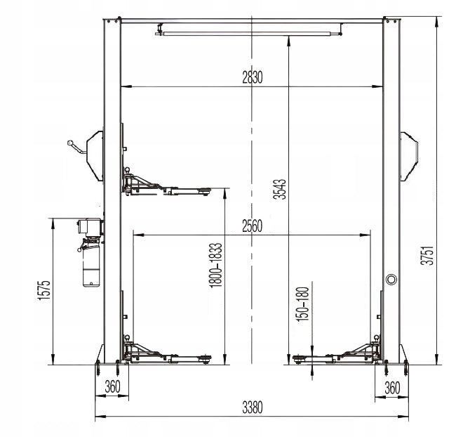 TWO-COLUMN LIFT 4T SEMI-AUTOMATIC TOP-JOINTED TM-GROUP Manufacturer code C4000BM
