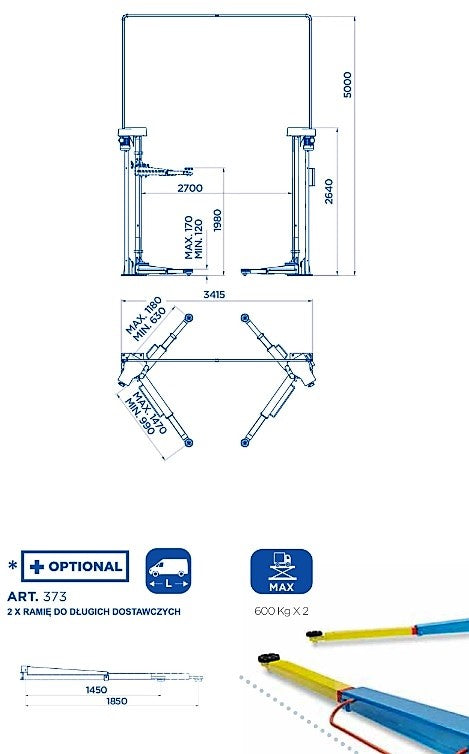 TWO-COLUMN LIFT - OMCN 199/ALPHA UP TO 4 TONS Brand no brand