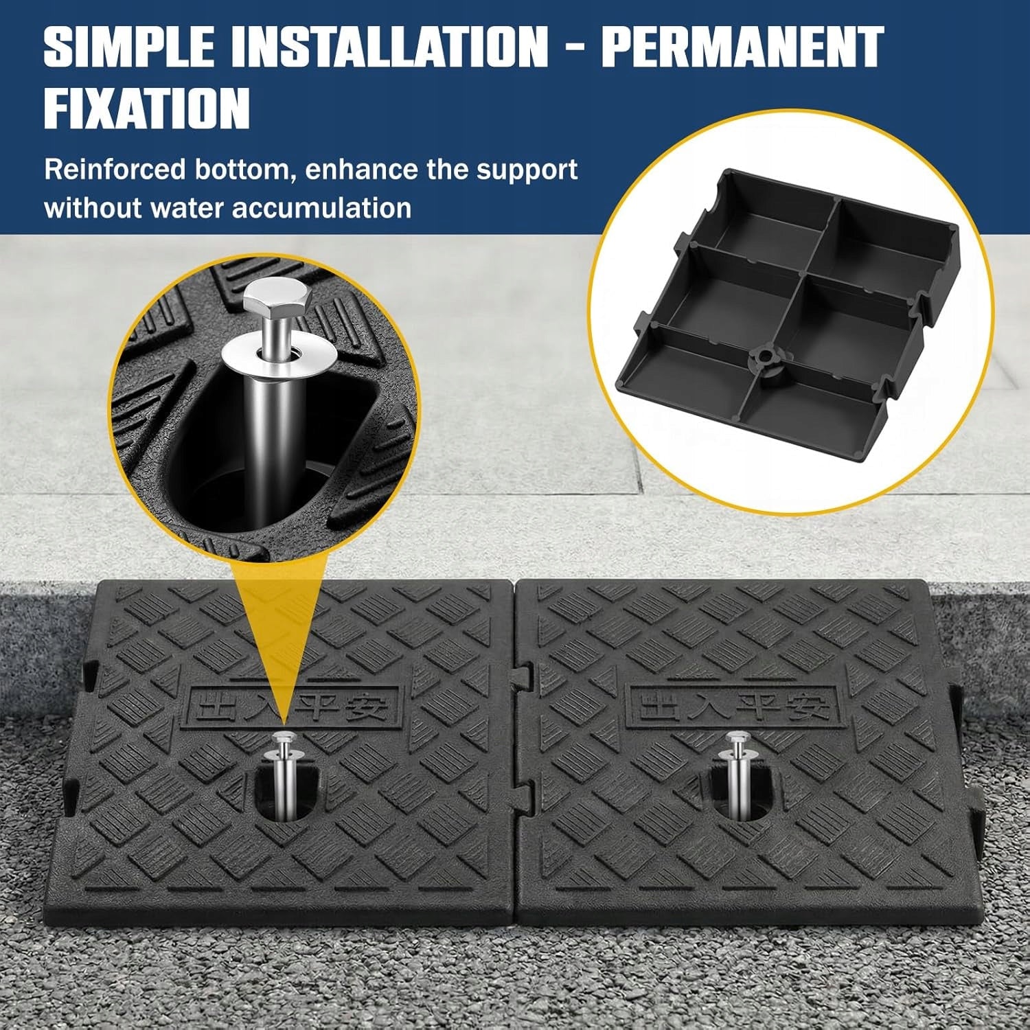 TWO CURB RAMPS 25X27X7 CM WITH SCREWS FOR DOOR SILLS Brand TR