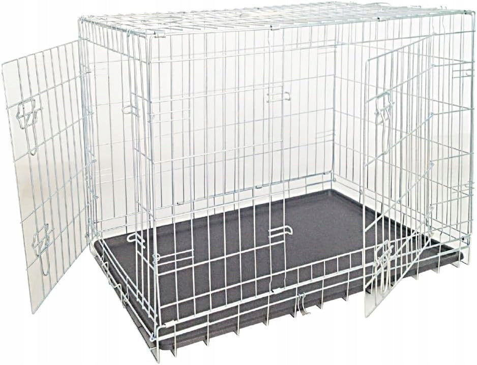 TWO-DOOR DOG CAGE CROCI 93 x 62 x 69 CM METAL KENNEL CAGE