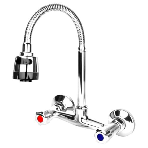 TWO HANDLE BRASS ROTATING WALL MIXER 360 FITTINGS FOR HOME Brand no brand
