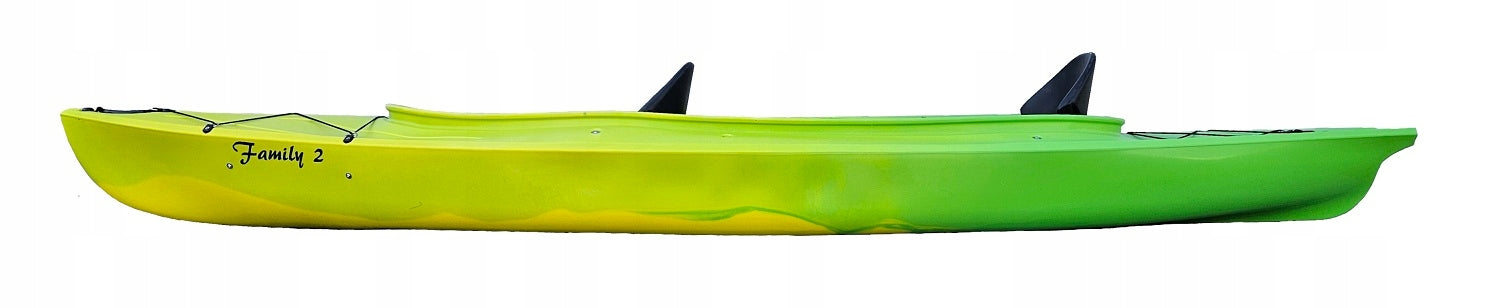 TWO-PERSON FAMILY TOURIST KAYAK STABLE FOR RAFTING TWO SET Model FAMILY 2 HD GREEN/YELLOW ZESTAW