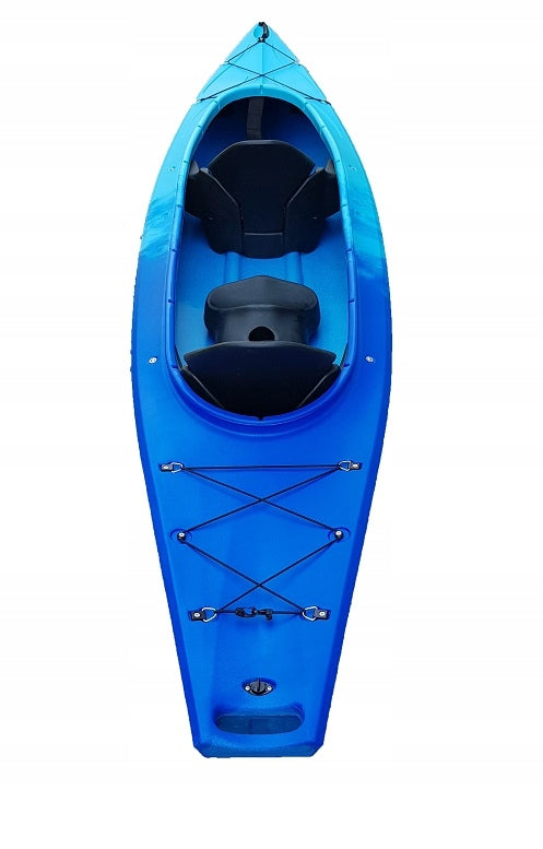 TWO-PERSON FAMILY TOURIST KAYAK STABLE SOLID FOR RAFTING TWO 2+1 Model FAMILY 2 HD BLUE/LIGHT BLUE