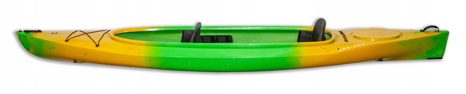 TWO-PERSON HIKING KAYAK CARIBOU ADVENTURE FAMILY TWO + LUK SET Model CARIBOU ADVENTURE PREMIUM FIX GREEN/YELLOW PACK