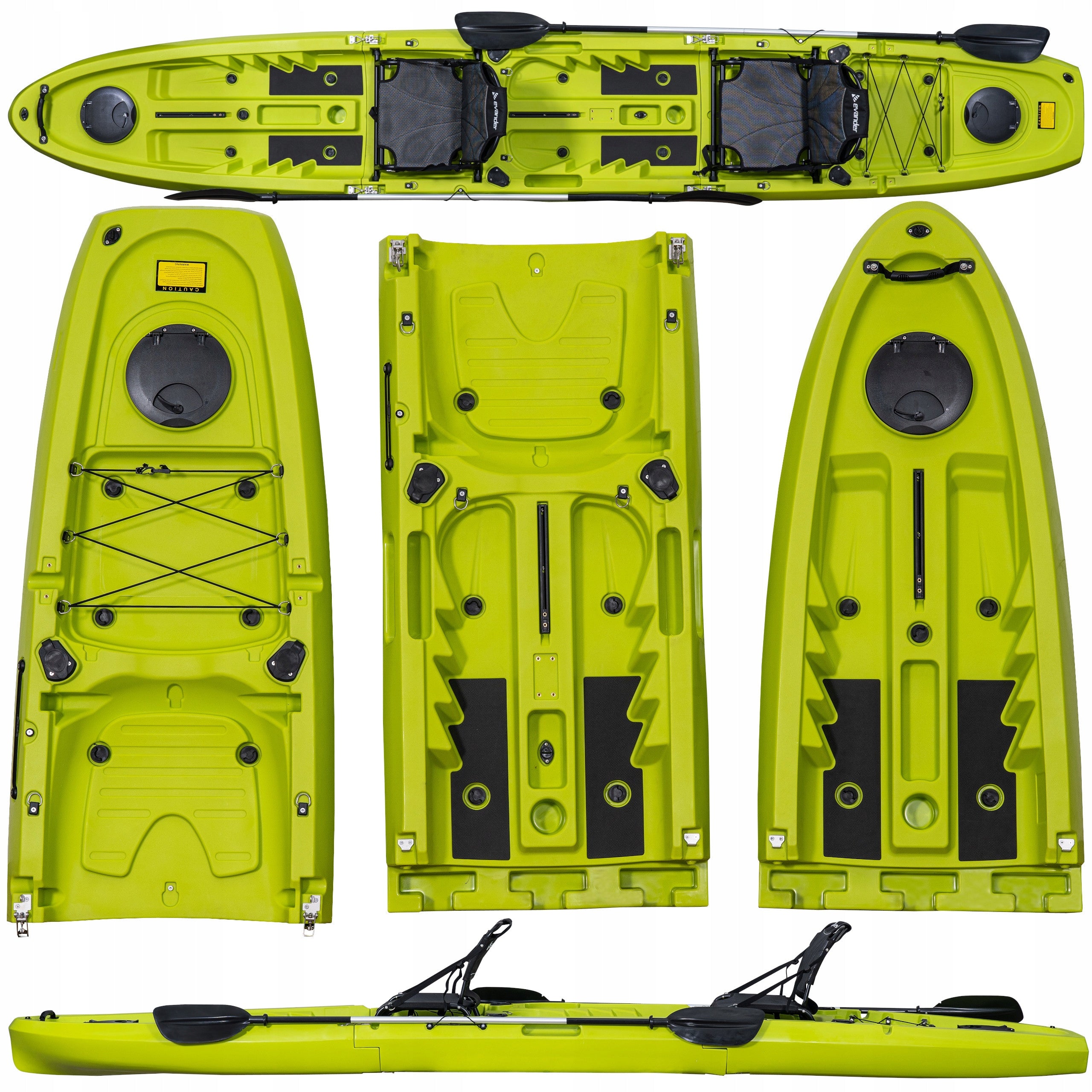 TWO-PERSON MODULAR RECREATIONAL KAYAK 475 CM FOLDING KAYAK 3 MODULES SET