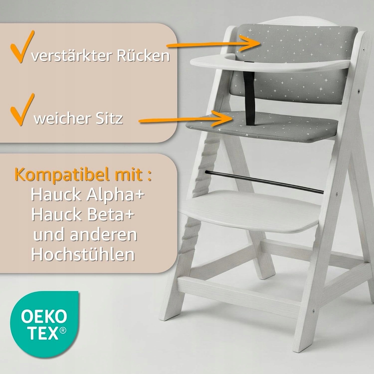 TWO-PIECE INSERT FOR FEEDING CHAIRS STARS POLYESTER Brand Baby Mix