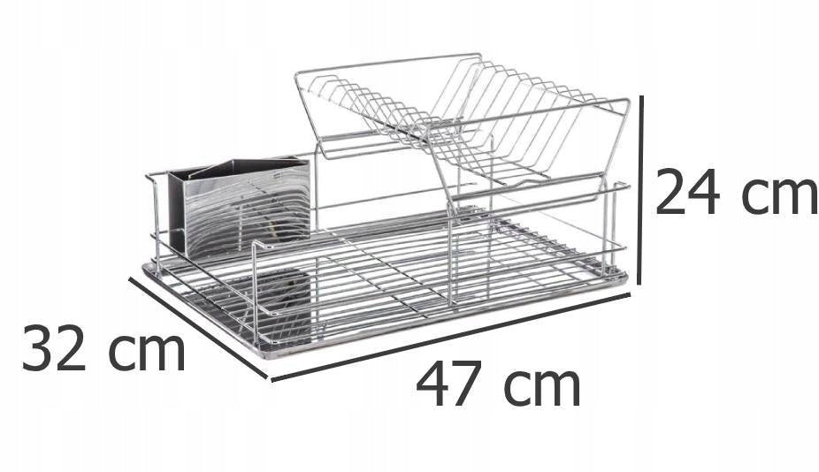 TWO-TIER DISH DRYER STAINLESS STEEL, DISH DRAINER Color gray