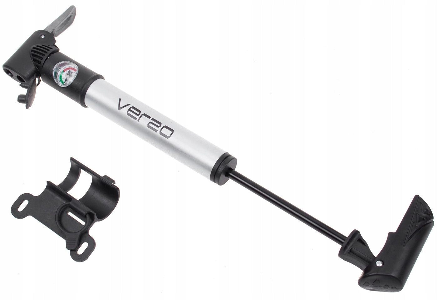 TWO-VALVE BICYCLE PUMP WITH PRESSURE GAUGE WITH LOCK Color gray