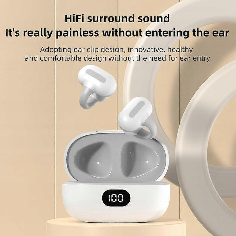TWS-S8 EARCLIP Wireless Headphones in White Packaging status original
