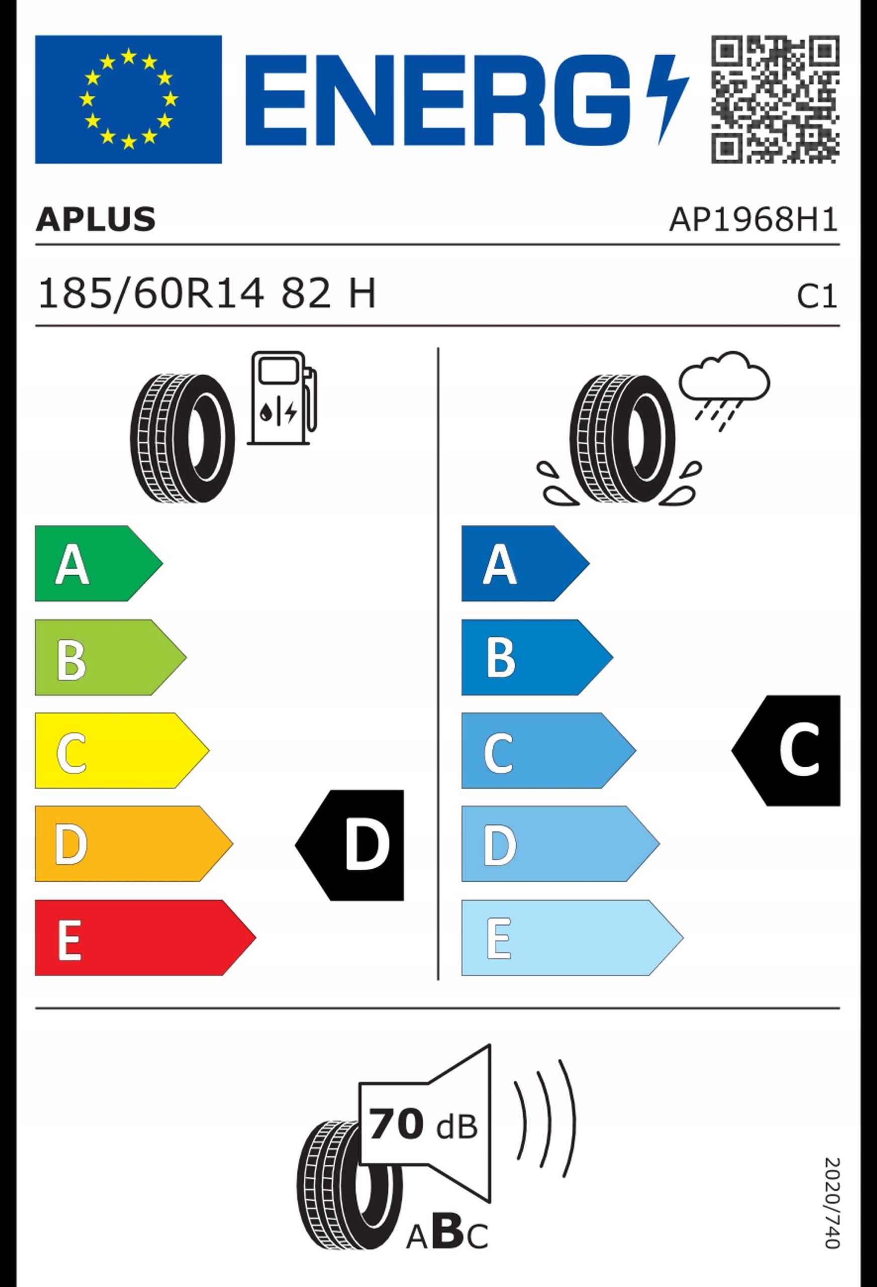 TYRE O.185/60R14 82H A609 APLUS Season summer