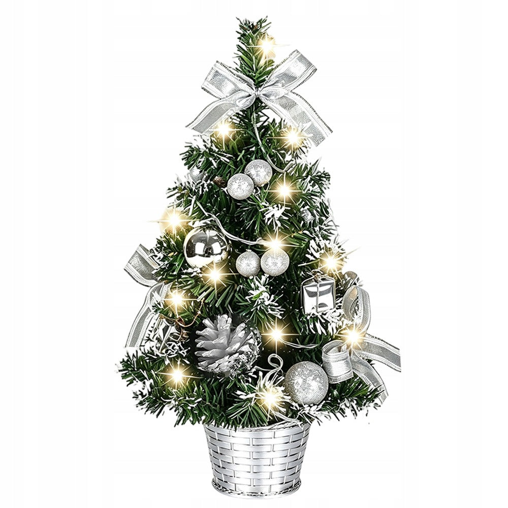 Table Christmas Tree with LED Lights, Mini Artificial Christmas Tree Decoration for Office Packaging status original