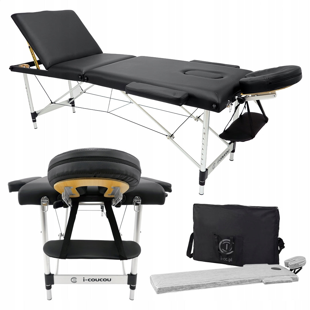 Table Massage Bed Folding 3 Segments Cosmetic Eyelash Portable Aluminum