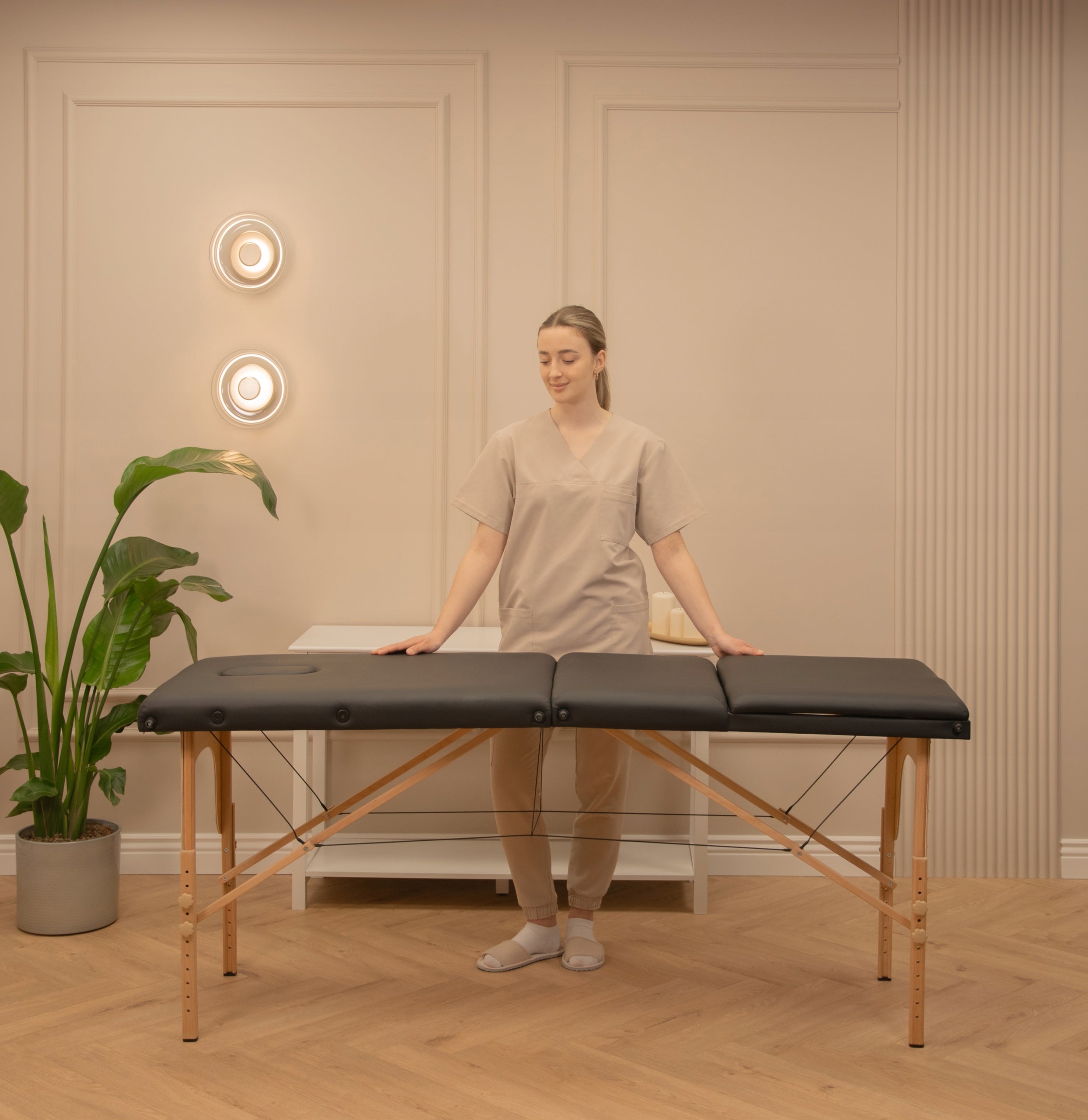 Table Massage Bed Folding Portable Wooden 3-Segment Couch EAN (GTIN) 5905123290695