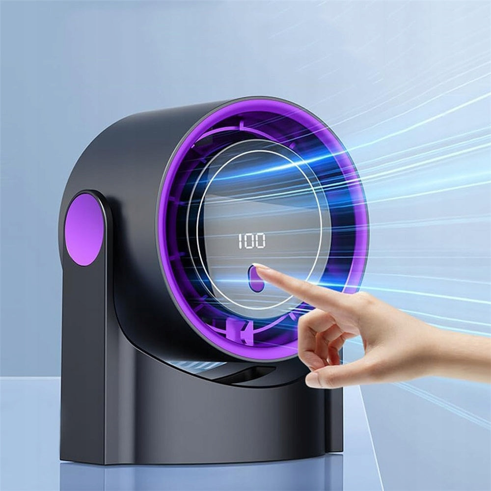 Table Turbo Fan 100 Speeds, Rechargeable Travel Fan Power supply rechargeable battery