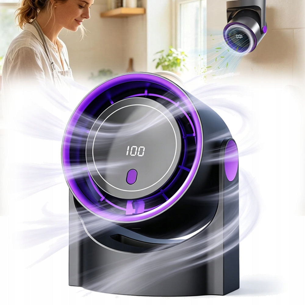 Table Turbo Fan 100 Speeds, Rechargeable Travel Fan