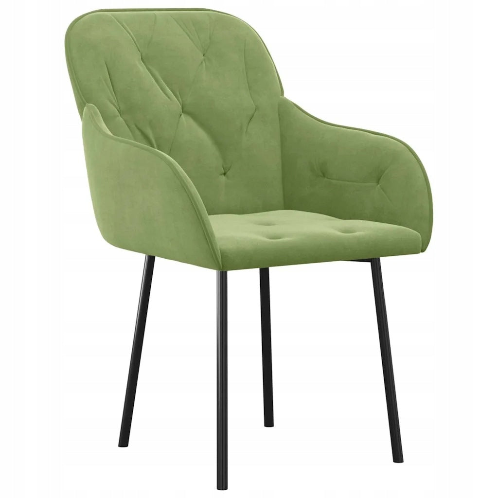 Table chairs, 2 pcs, light green, velvet Furniture depth 57 cm
