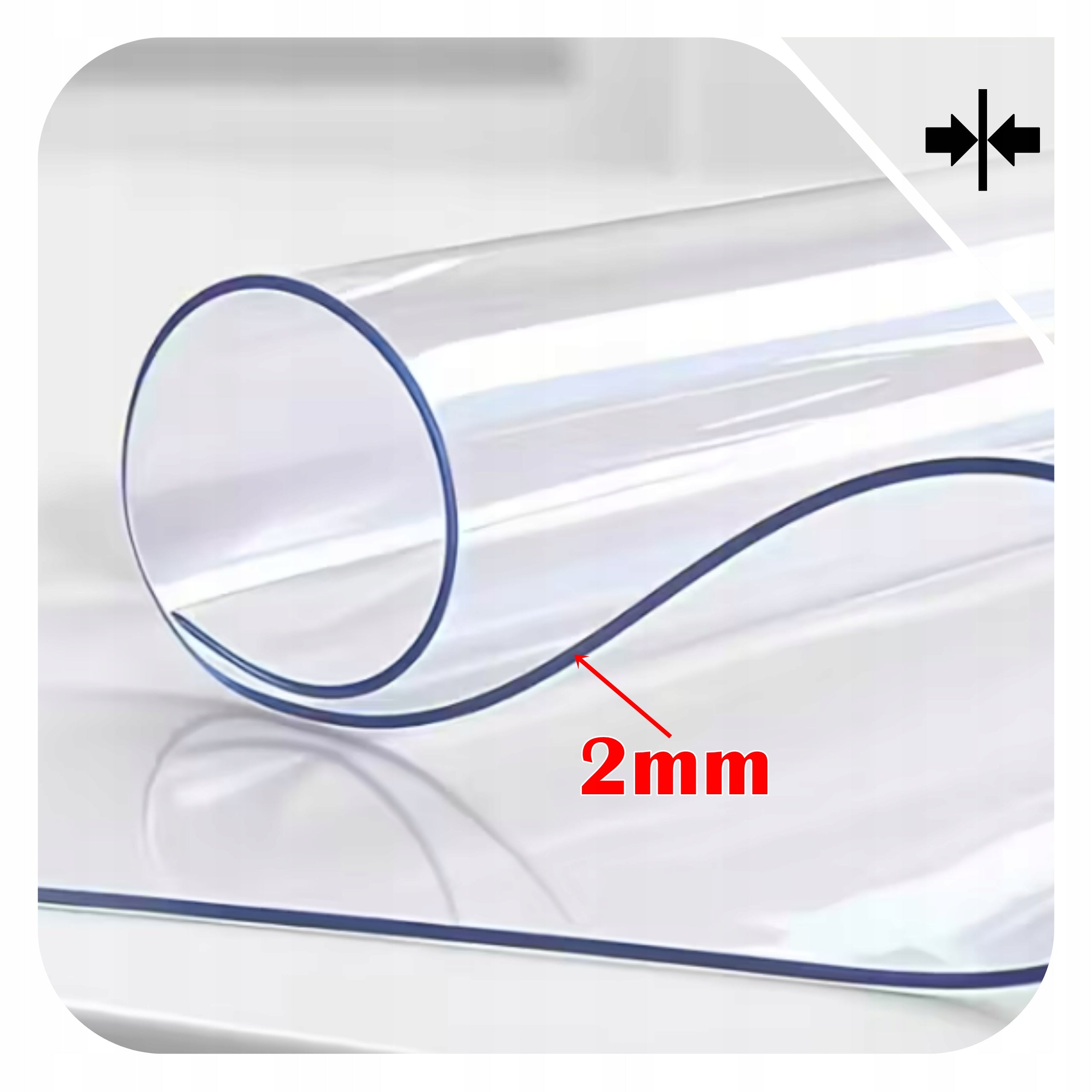 Table mat PROTECTIVE transparent pad 2mm SOFT GLASS 180x80cm Product height 80 cm