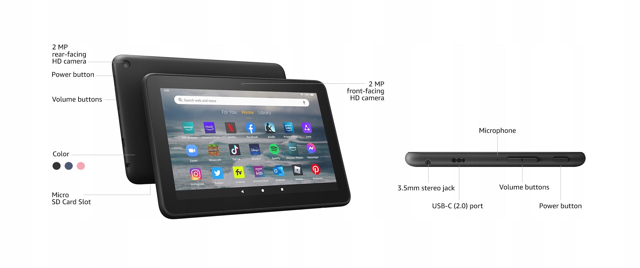 Tablet-Computer Amazon Fire 7 16 GB 2022 Schwarz 