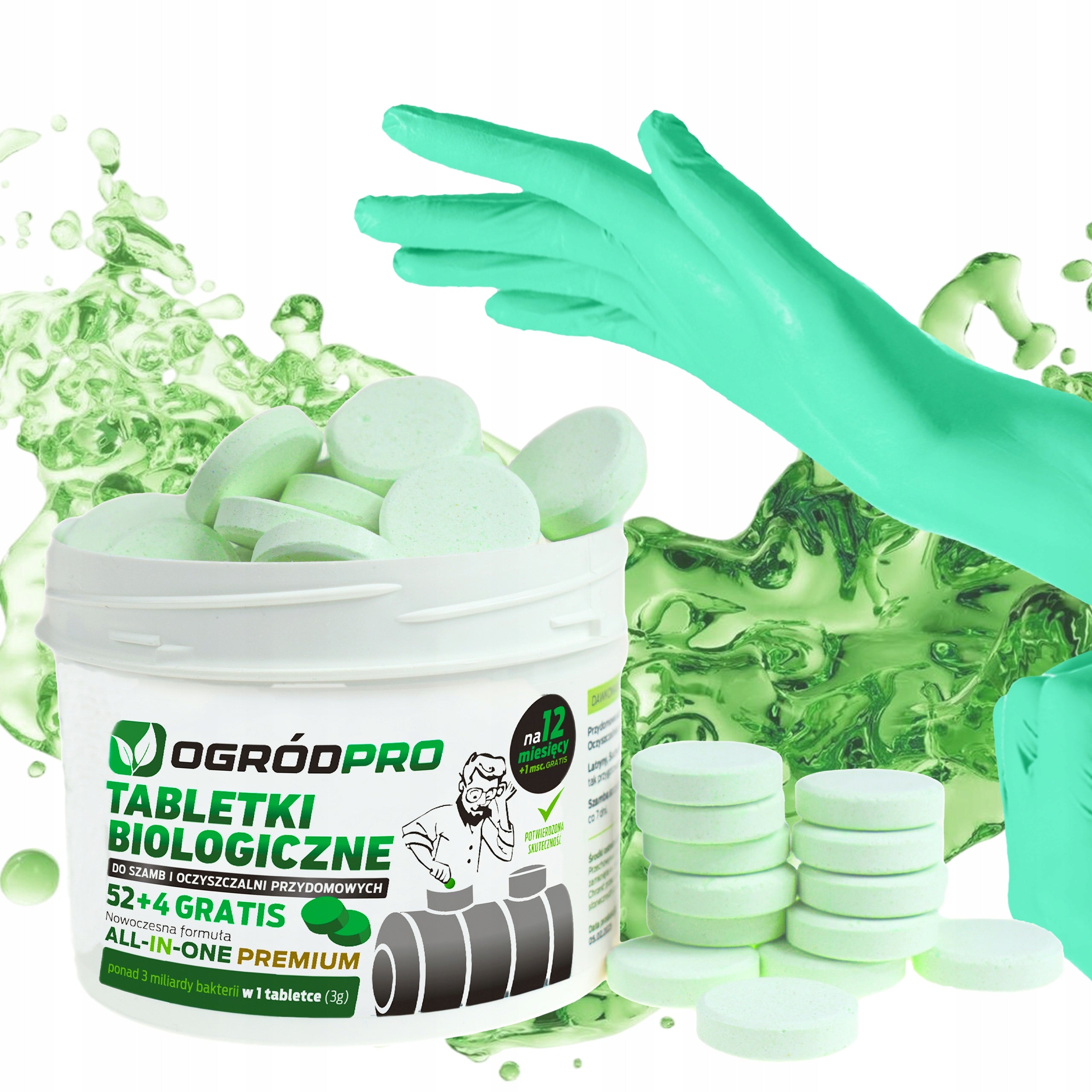 Tablets Bacteria for septic tank Treatment plant for the year Fats All in One 52+4 Packaging status original