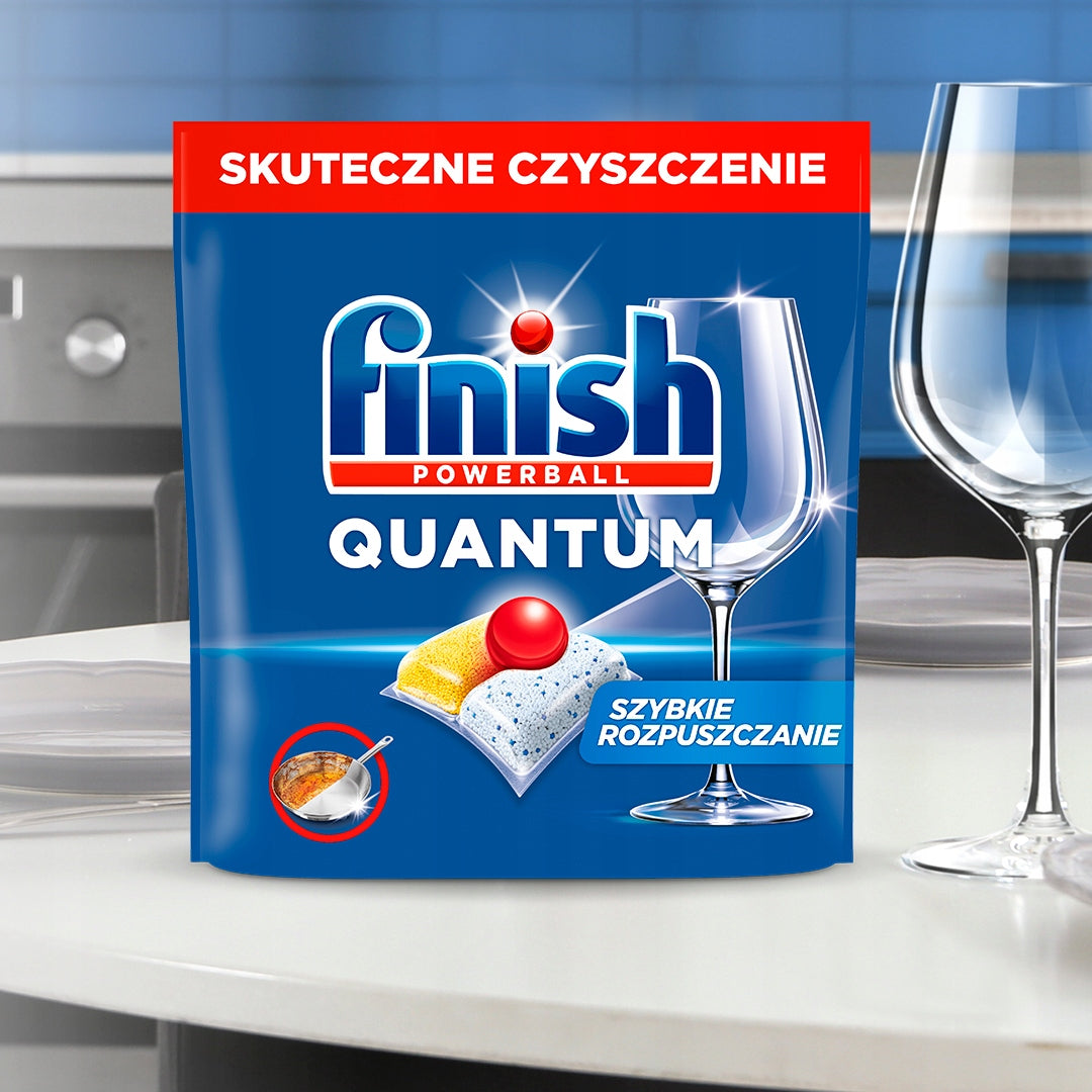 Tablets Cubes Dishwasher Capsules FINISH Quantum 100pcs Effective Shine Packaging status original