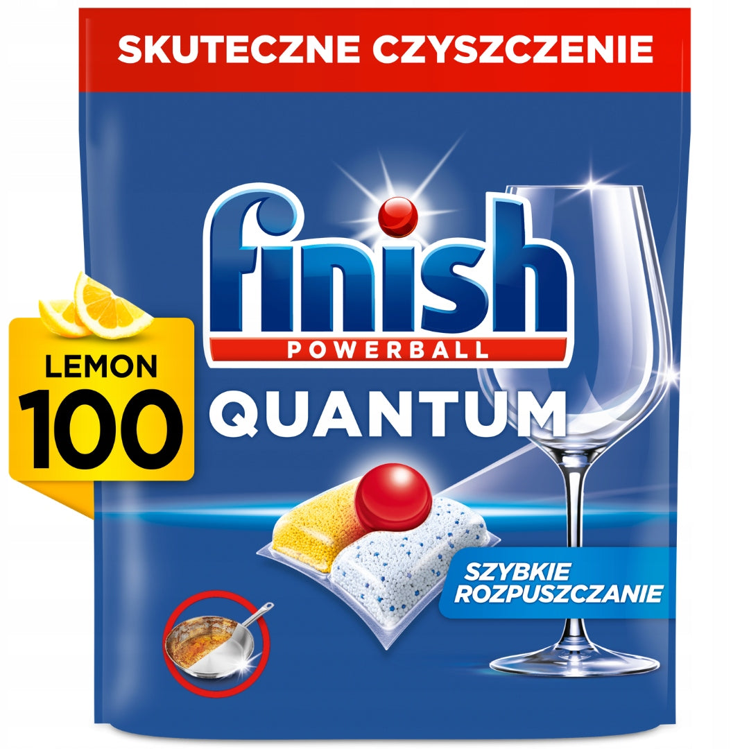Tablets Cubes Dishwasher Capsules FINISH Quantum 100pcs Effective Shine