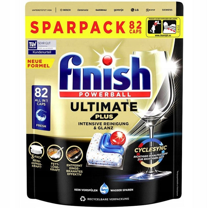 Tablets Cubes Dishwasher Capsules FINISH Ultimate 82pcs Lemon Protection