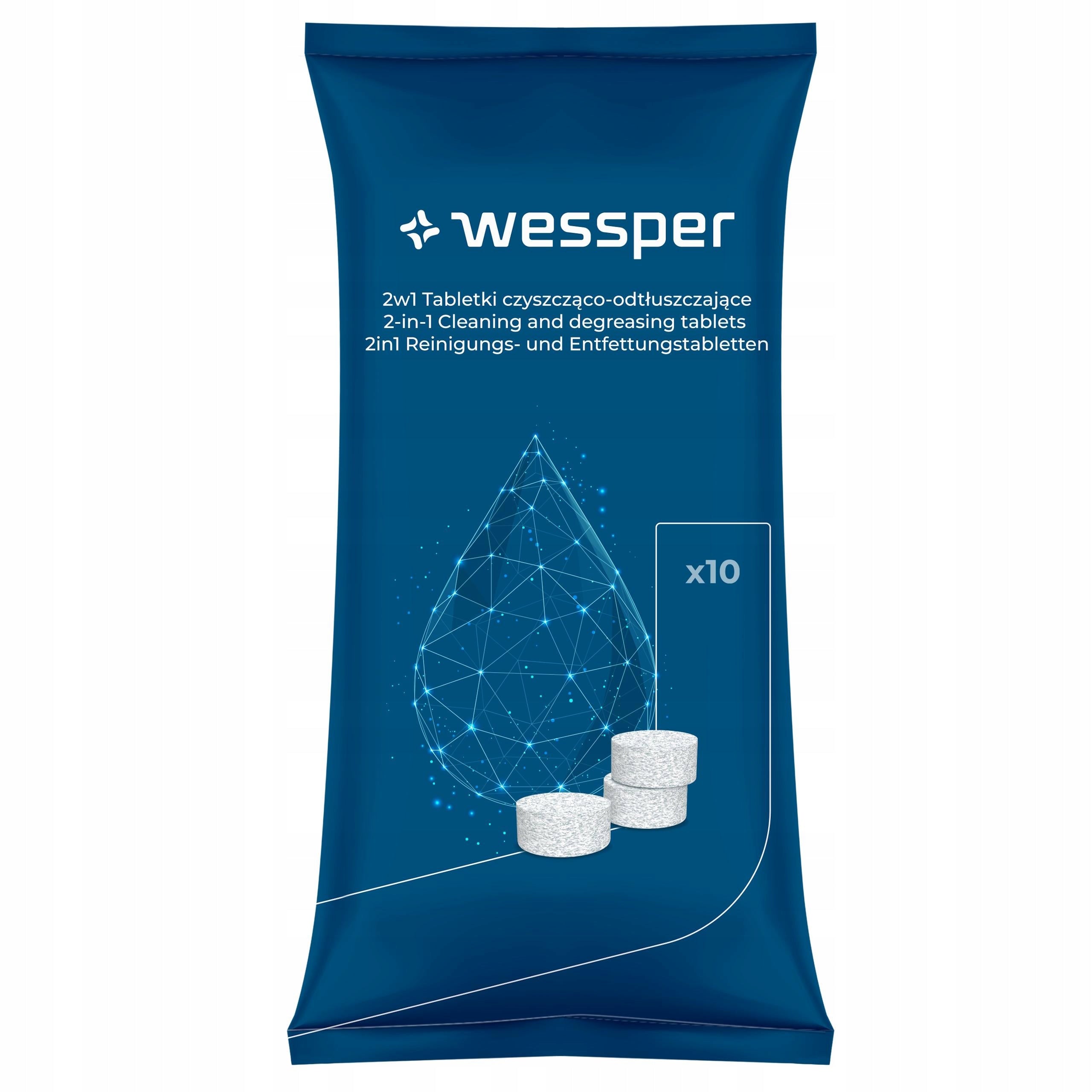 Tablets for cleaning and degreasing machine - 10 x 2g - Wessper Brand Wessper