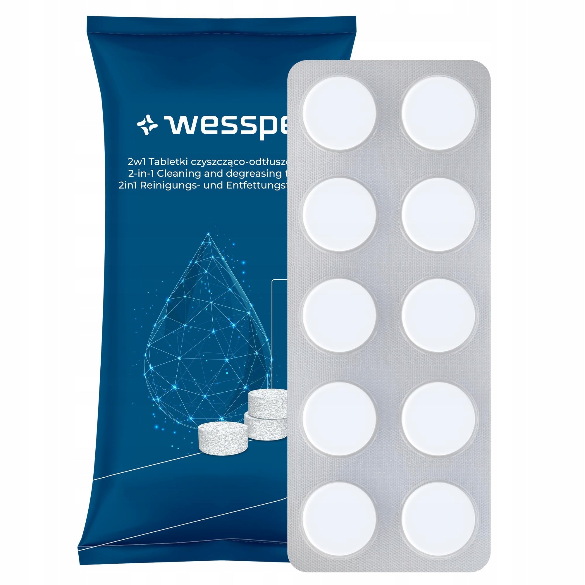 Tablets for cleaning and degreasing machine - 10 x 2g - Wessper