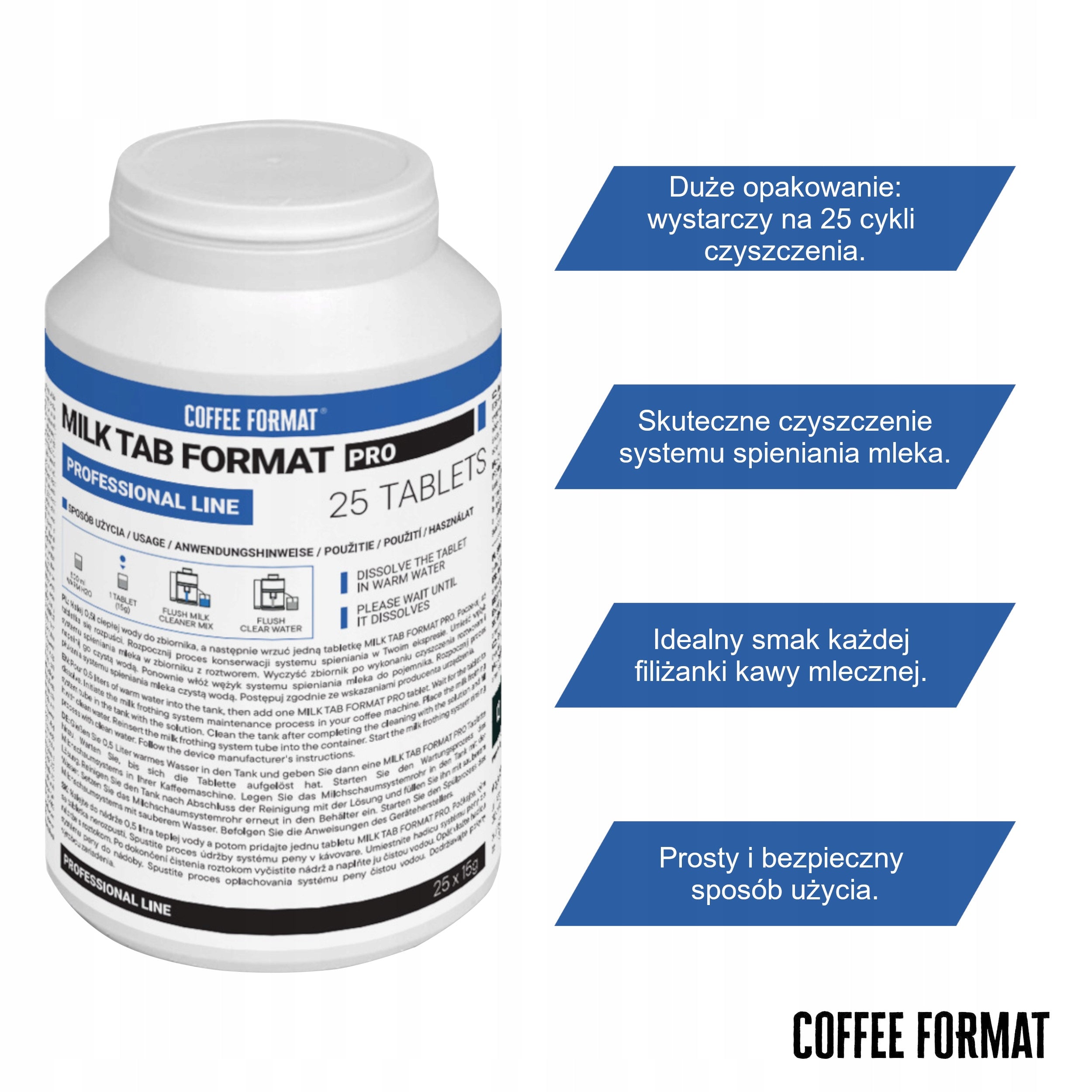 Tablets for cleaning frother, milk pipes 25pcs Coffee Format Brand Coffee Format