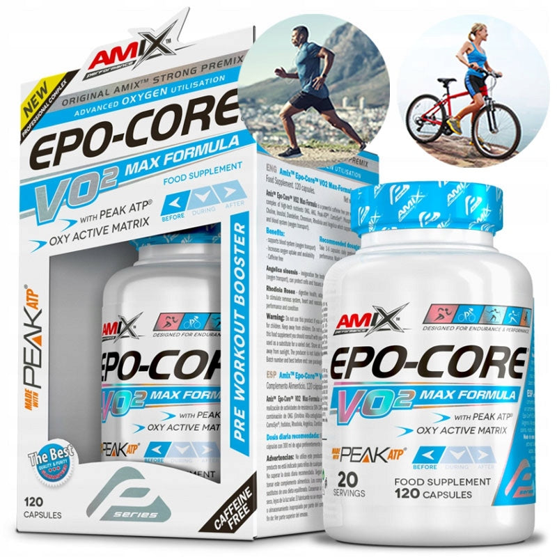 Tablets for endurance, fitness - pre-workout without caffeine EPO CORE