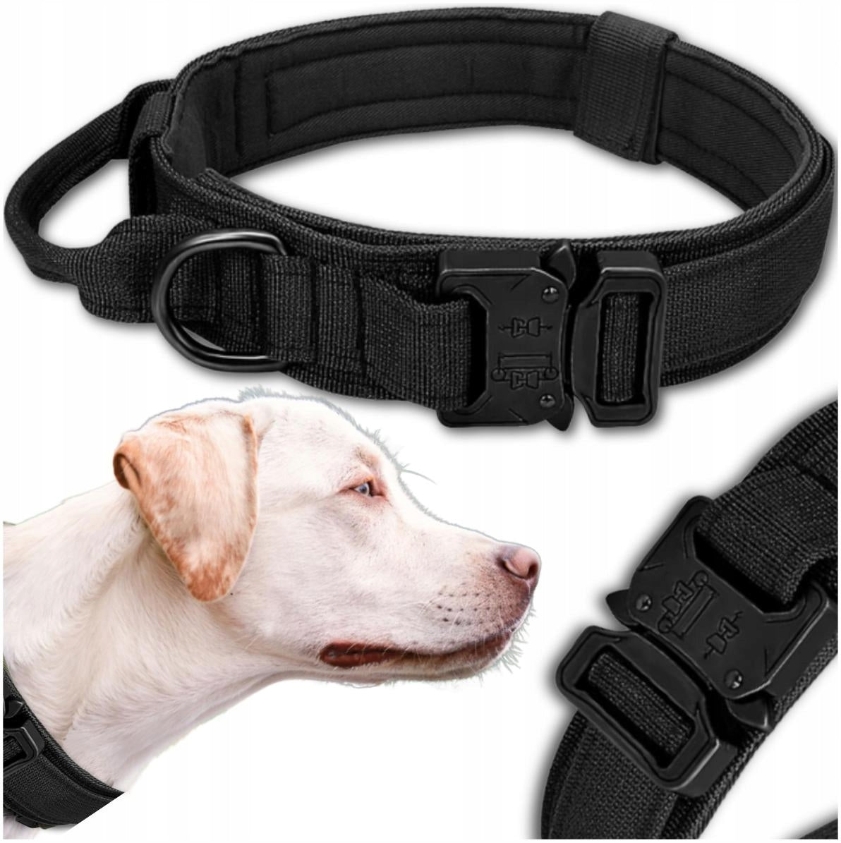 Tactical Dog Collar Strong Adjustable Collar Police Dog Holder