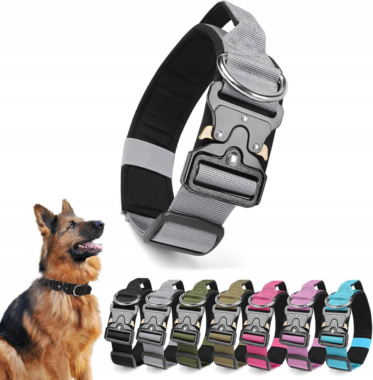 Tactical Dog Collar with Handle, Adjustable Polypropyl Dog Collar
